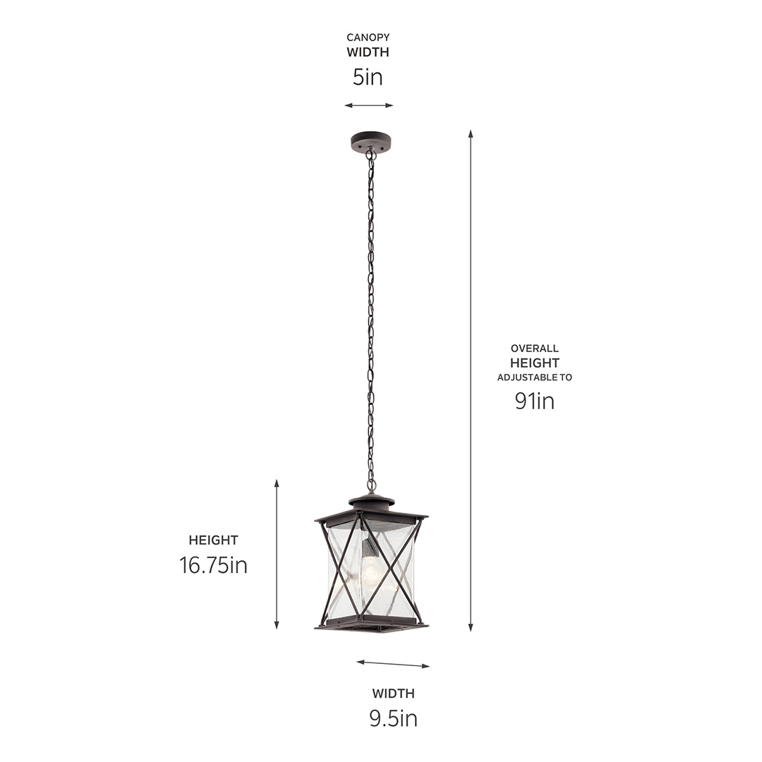 Argyle 1 Light Pendant Weathered Zinc | Kichler Lighting