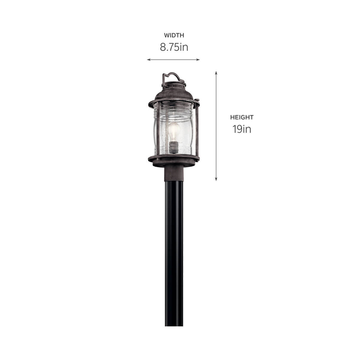 Ashland Bay 1 Light Post Light Zinc | Kichler Lighting