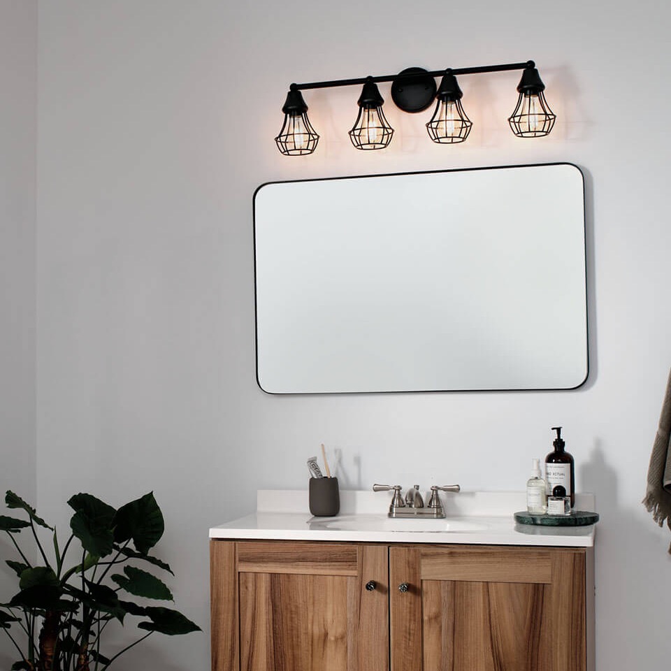 Bayley 23 Inch 3 Light Vanity Light Black | Kichler Lighting