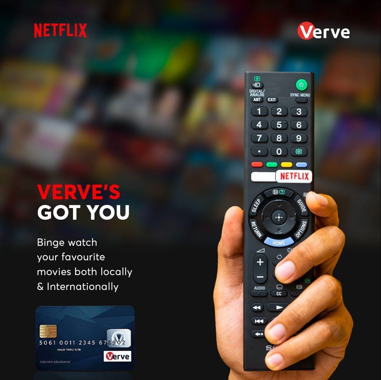 Verve card is now accepted on Netflix. image