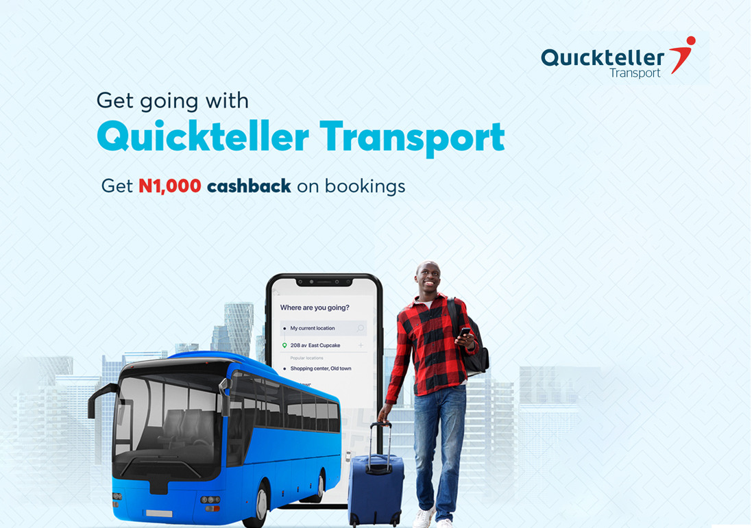 Get 1,000 back on every booking with Quickteller Travels. image