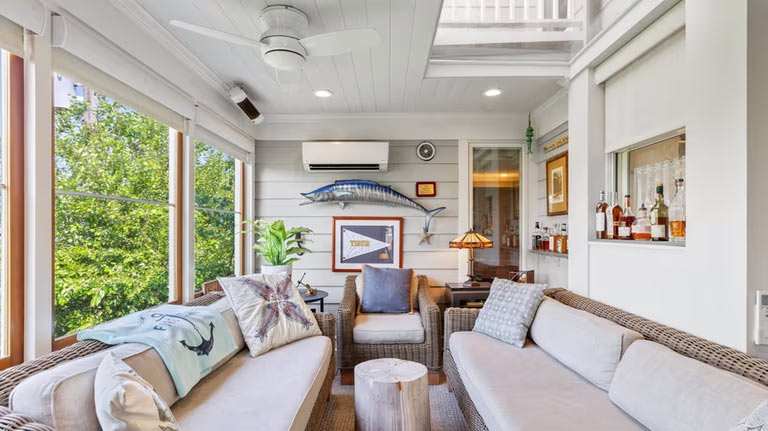 Saltaire house for sale has outdoor kitchen, fire sprinkler system