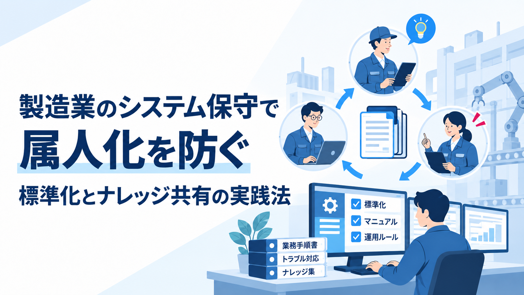 製造業のシステム保守で属人化を防ぐ|標準化とナレッジ共有