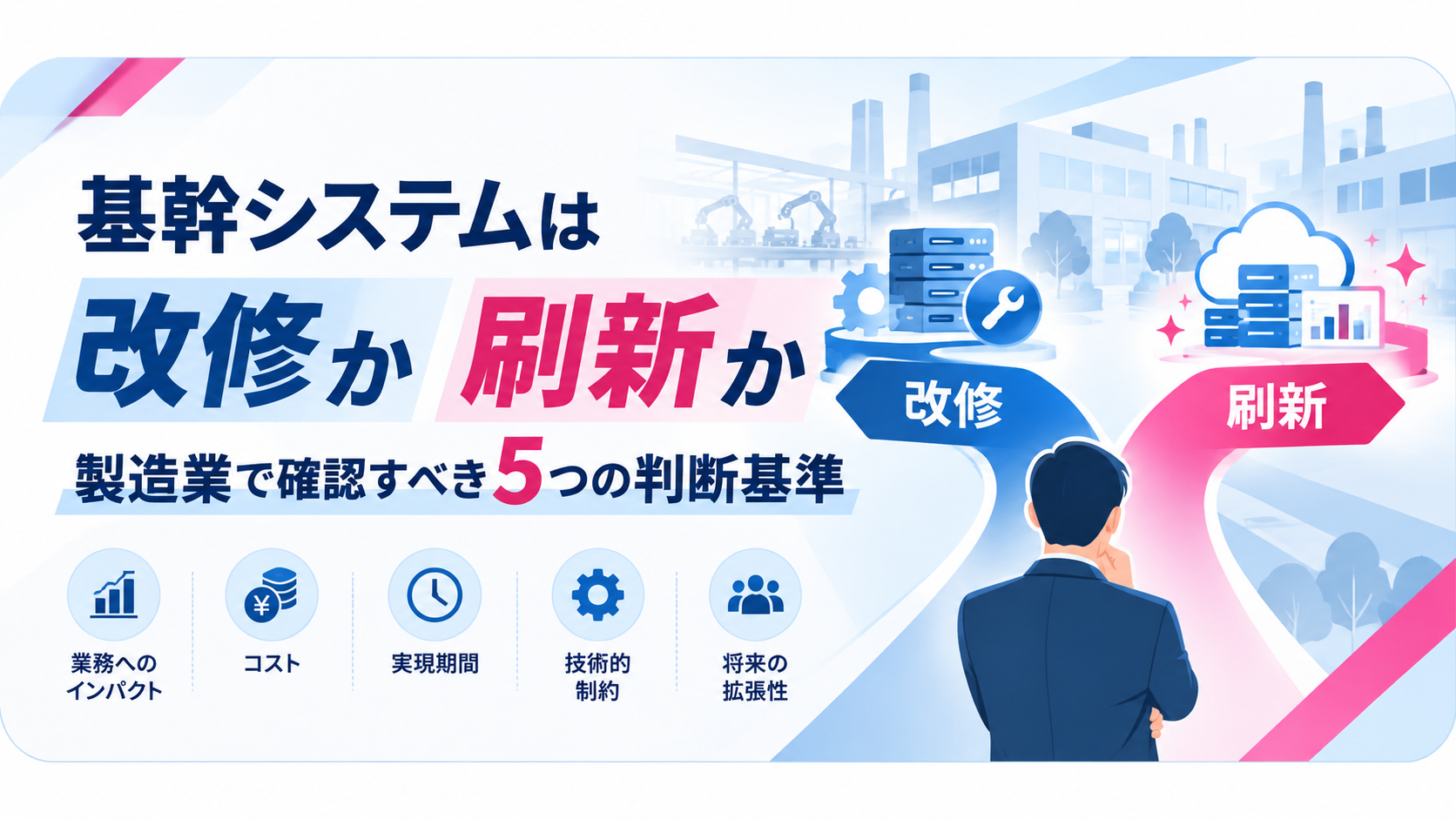基幹システムは改修か刷新か|製造業で確認すべき5つの判断基準