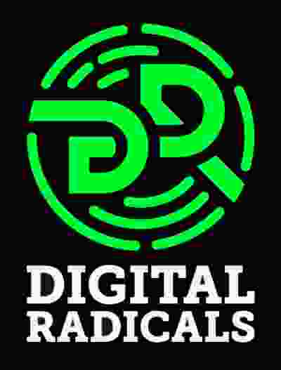 digital radicals black background logo