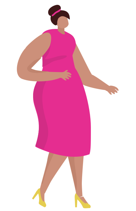 Woman wearing a pink dress