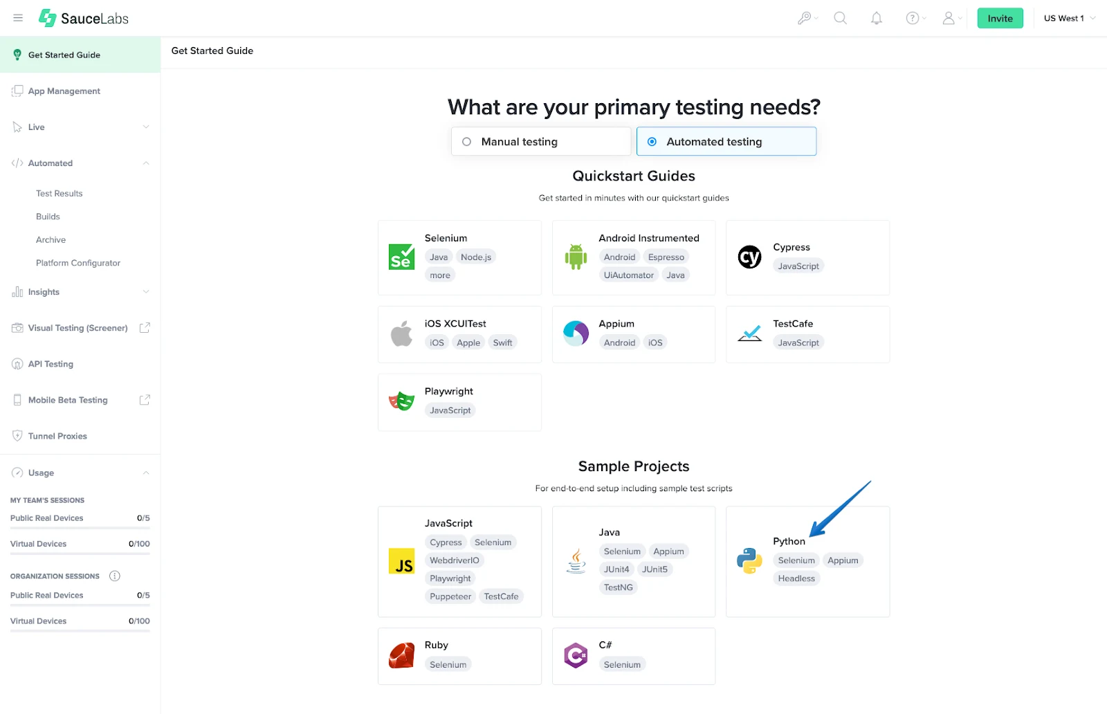 Sauce Labs automated testing tutorial