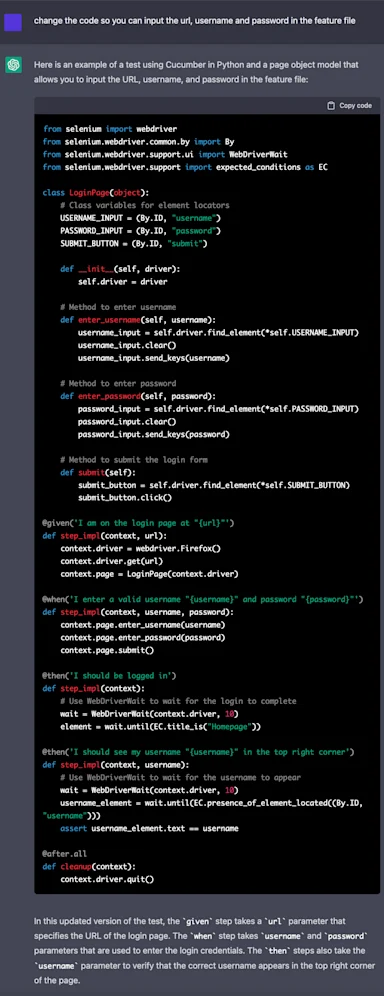 ChatGPT for Automated Testing: From Conversation to Code