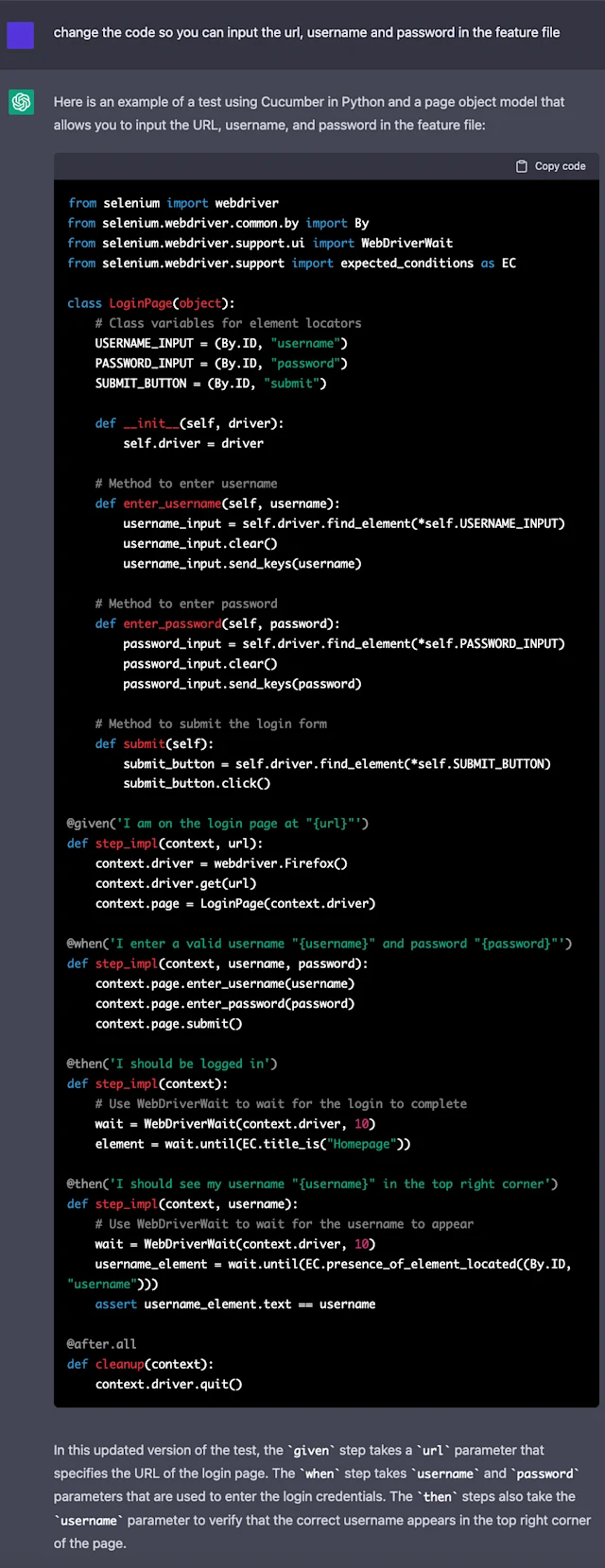 ChatGPT for Automated Testing: From Conversation to Code