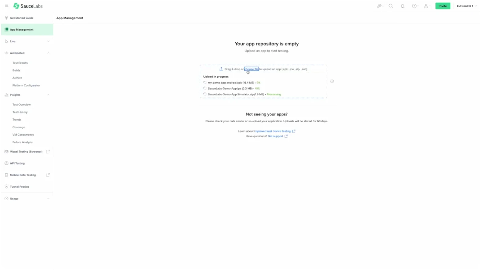 Step #1 to running mobile accessibility tests using Sauce Labs 