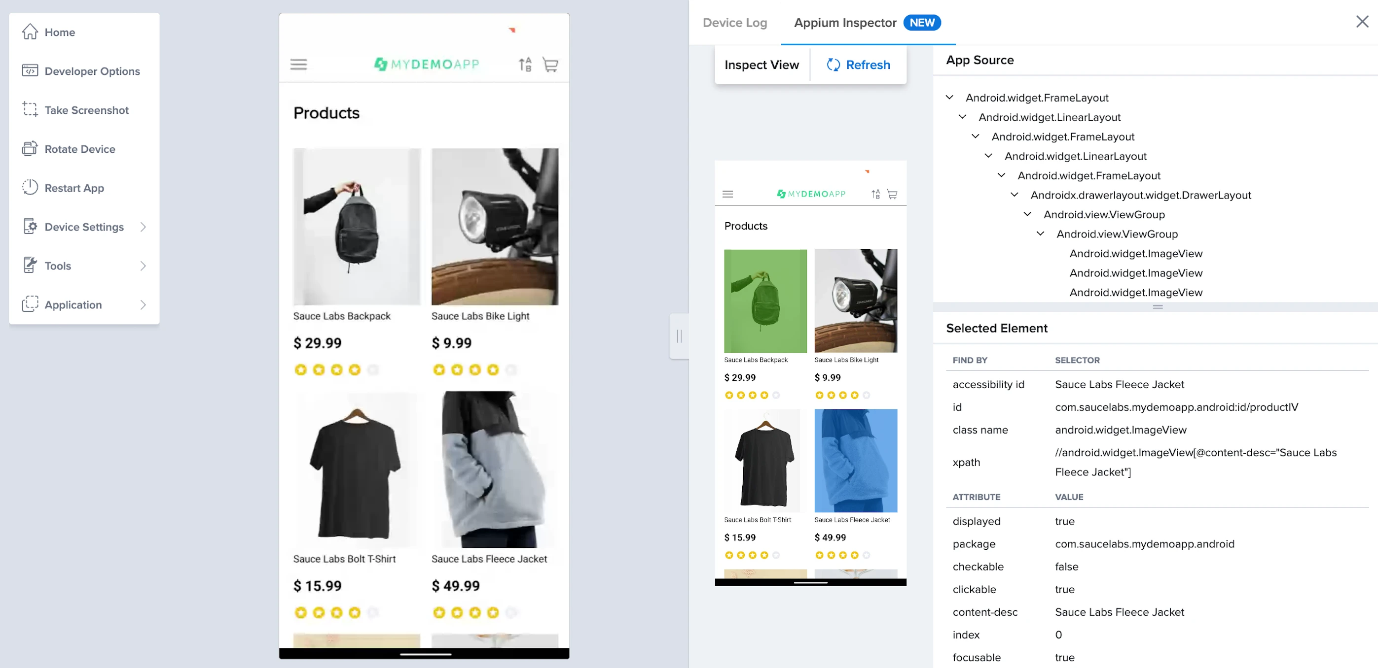 One of the approaches to using Appium Inspector