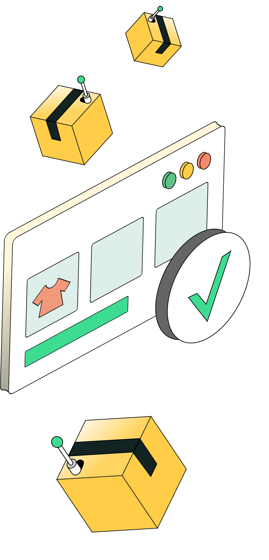 Holiday software testing checkout flow illustration