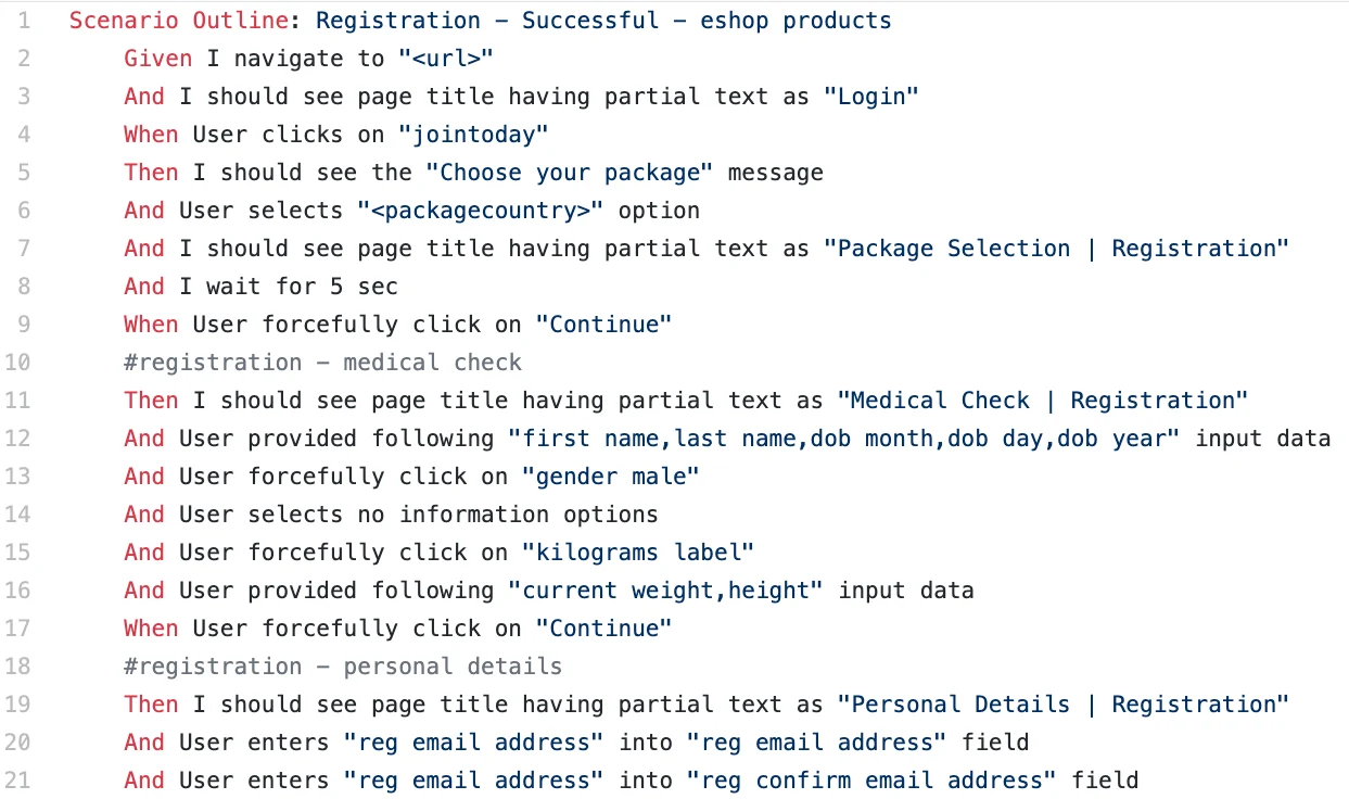 Bad Cucumber Example