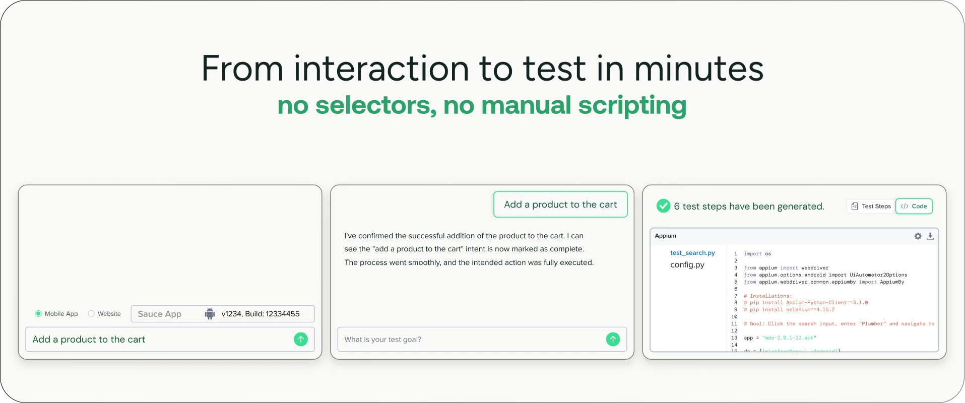Sauce AI for Test Authoring - Test Generator