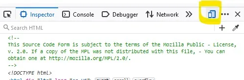 Firefox Inspector Tool