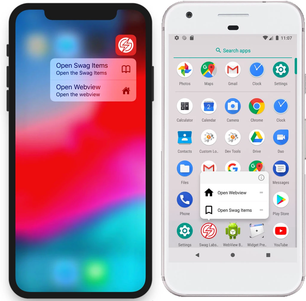 Quick navigation menu 