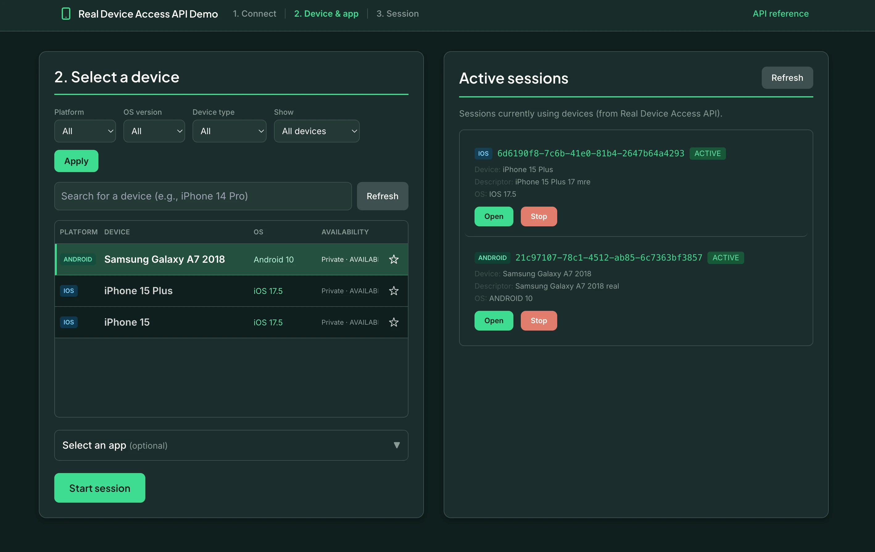 RDC access screnshot