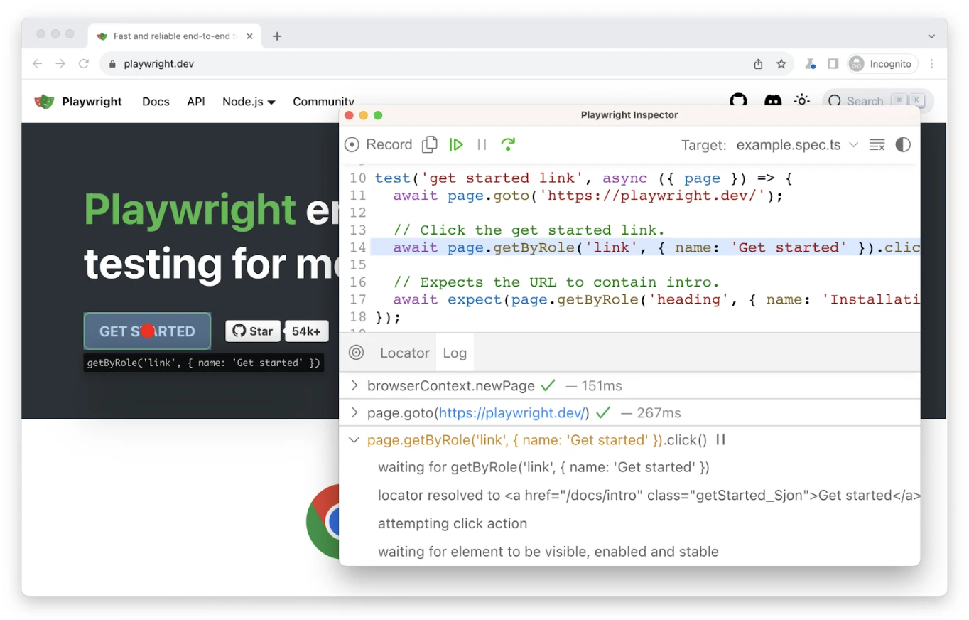 Playwright inspector