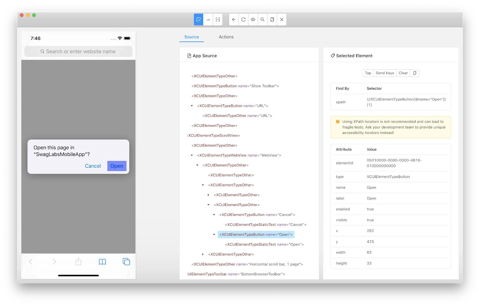 Confirm the notification pop-up