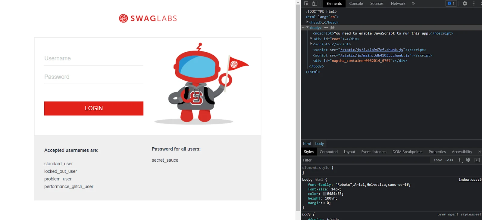Swag Labs Login