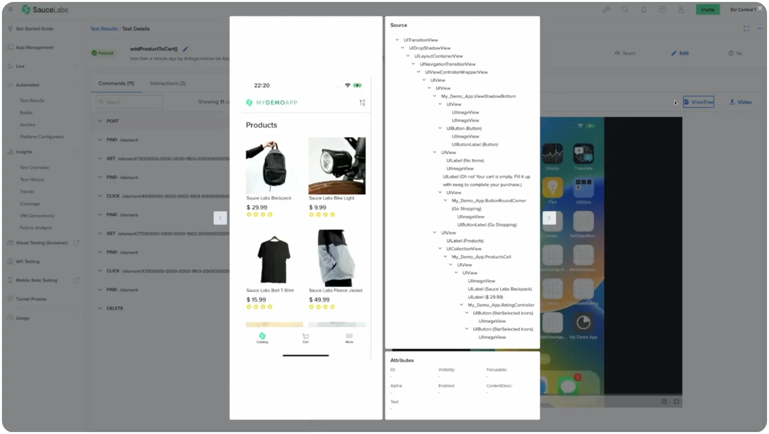 Step #8 to running mobile accessibility tests using Sauce Labs 