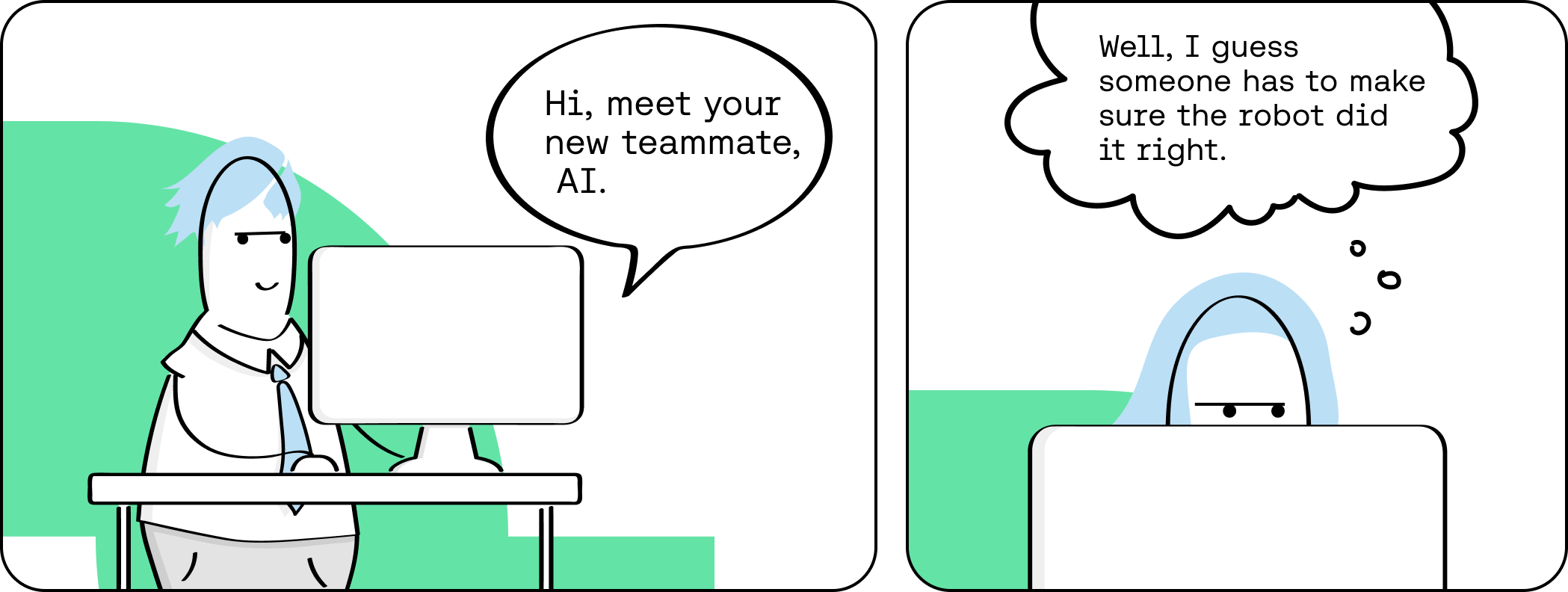 Comic strip to go with AI blog