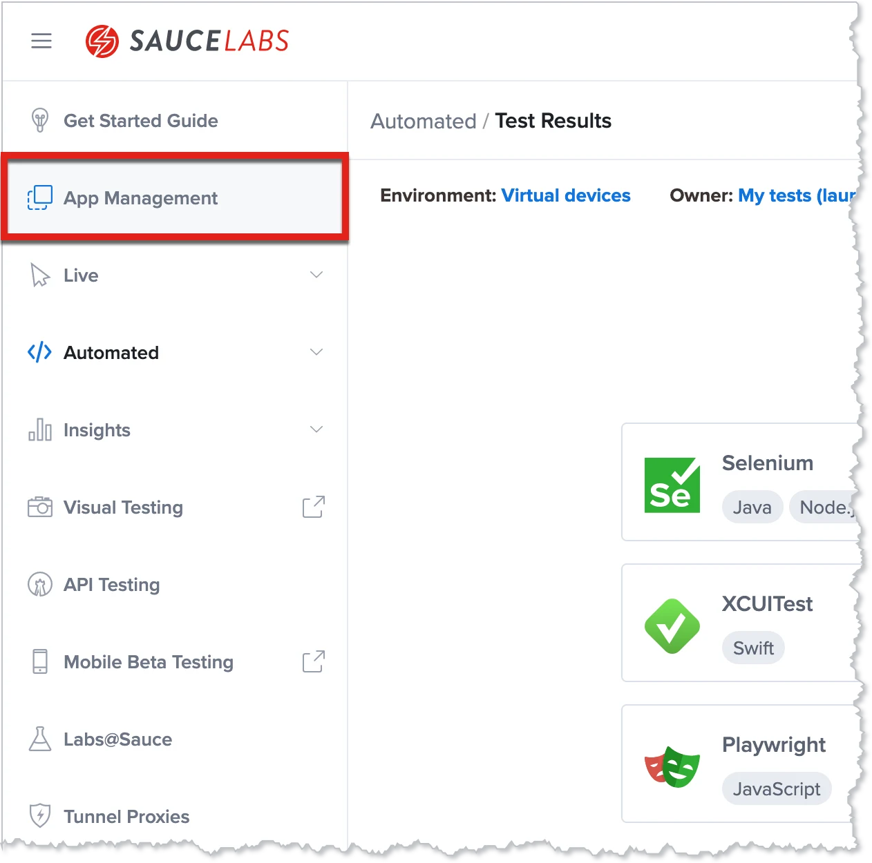 App management step 1
