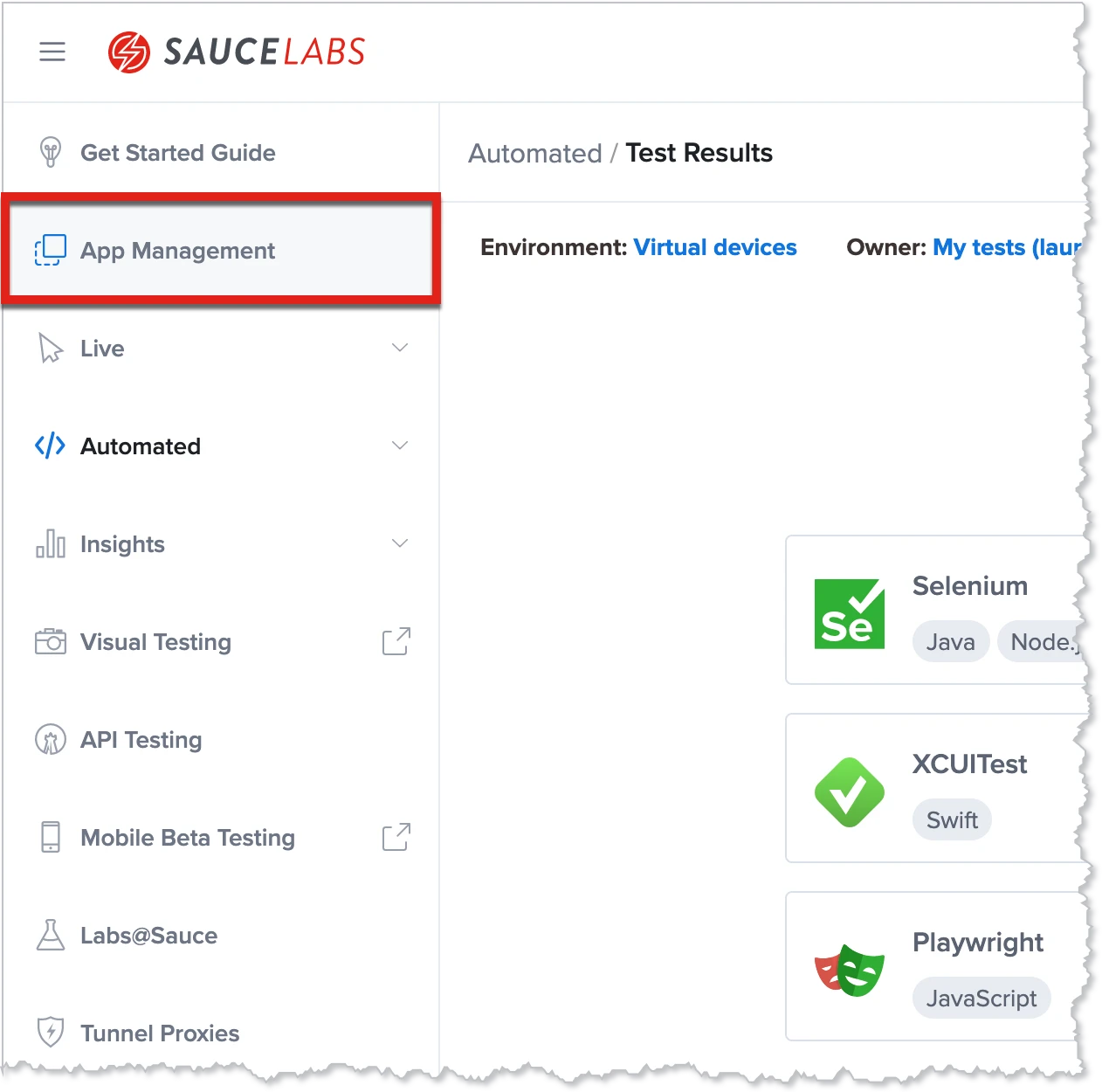 App management step 1