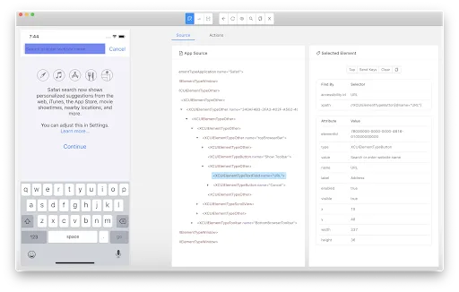 To set the value we're going to use the iOS predicate string locator again.