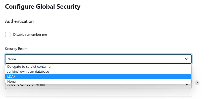 Configure Jenkins Global Security