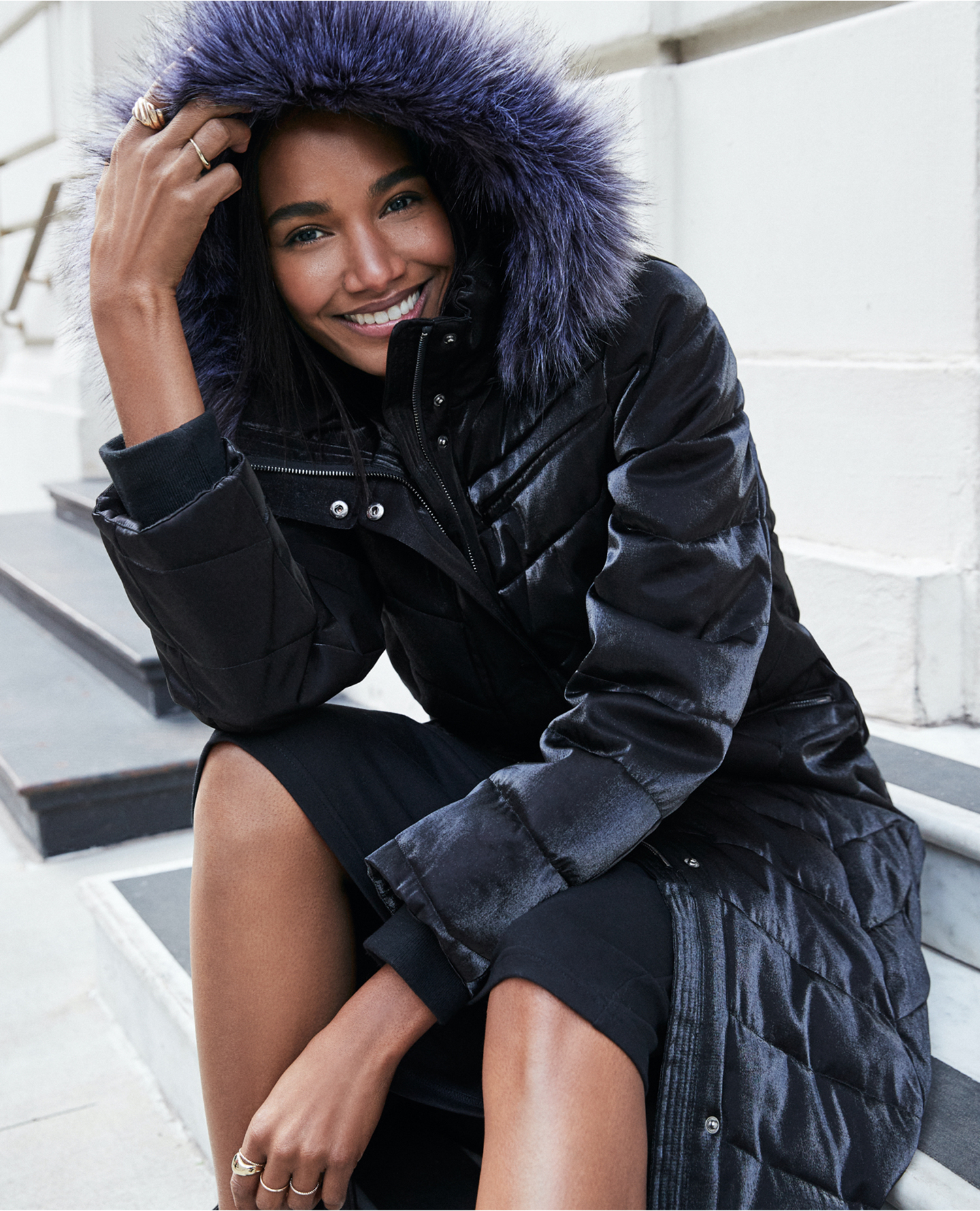 Clothing Urban Outfitters Black Puffer Coat Urban Outfitters Iets