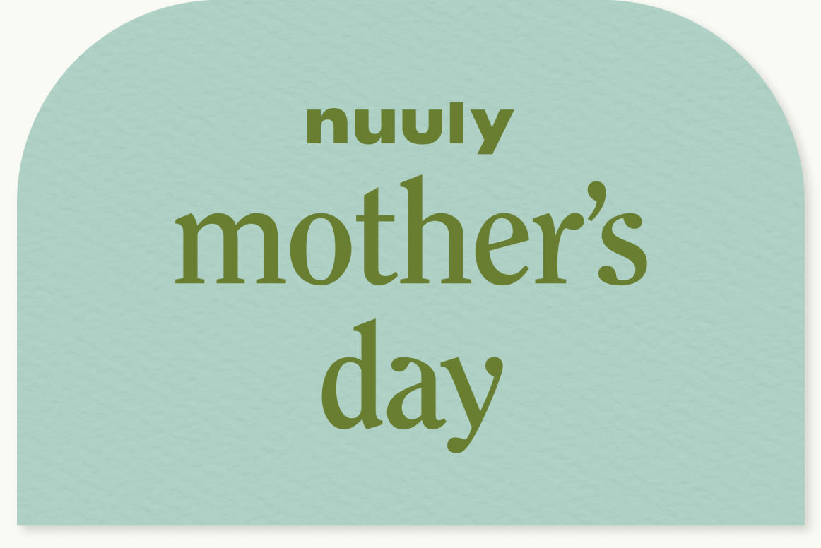 Nuuly gift card with the message ‘mother's day’ on a green background.