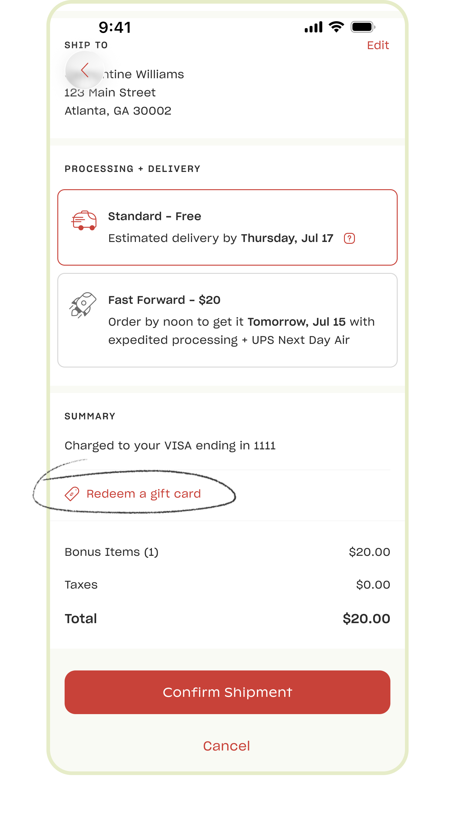 How do I redeem my gift card? - Image 2 - SS