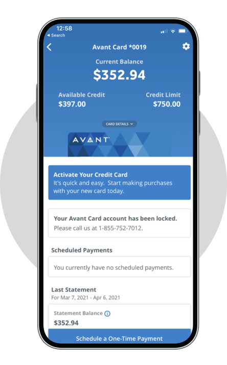 Avant Credit App Mobile Mock Up 