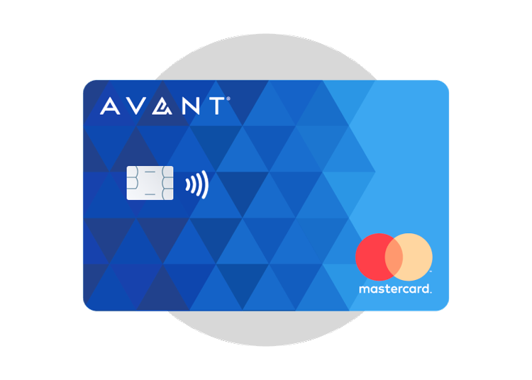AVANT Credit Card with grey circle