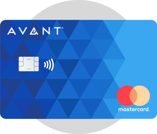 AVANT Credit Card with grey circle