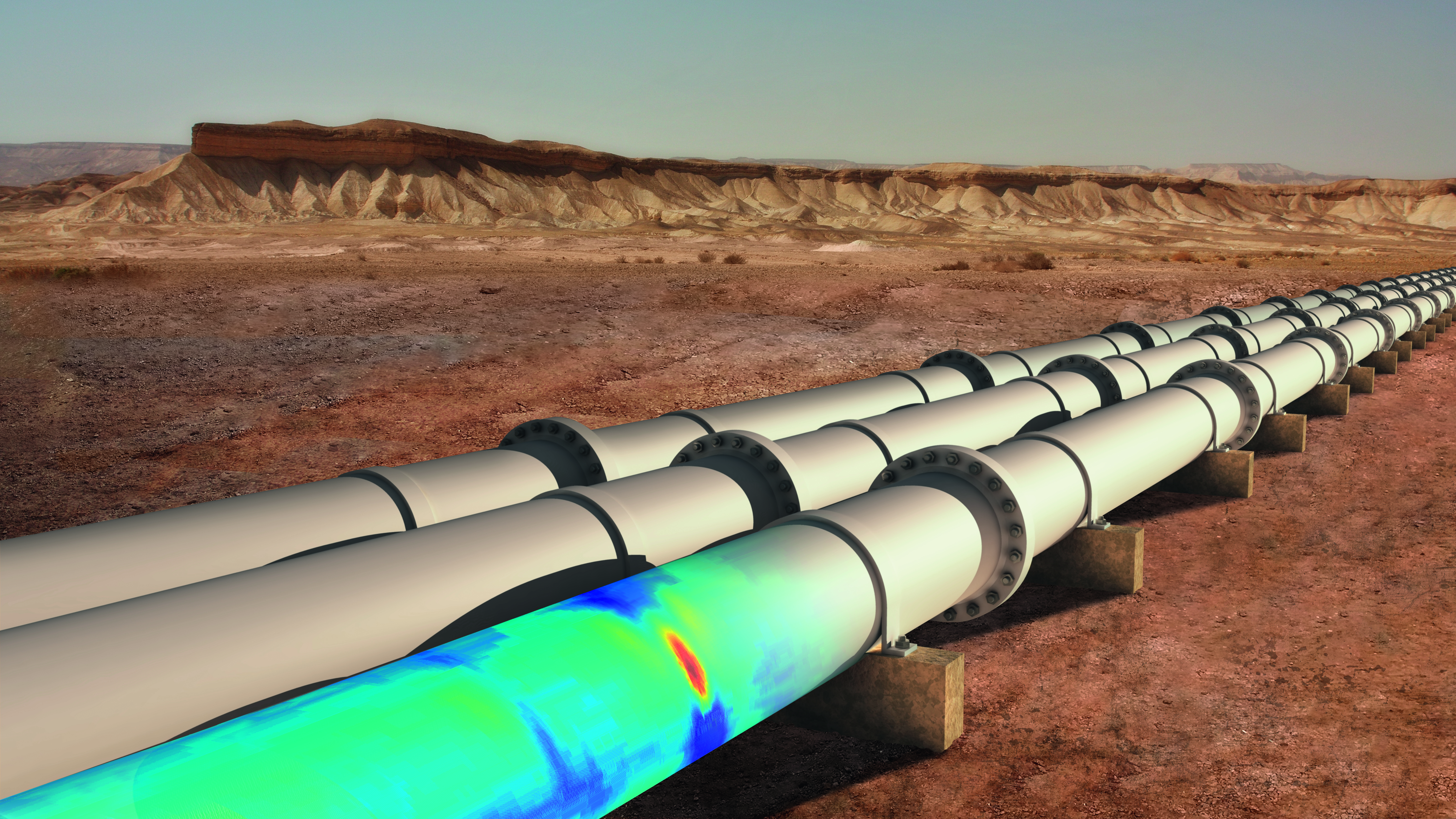Image of pipelines in the dessert