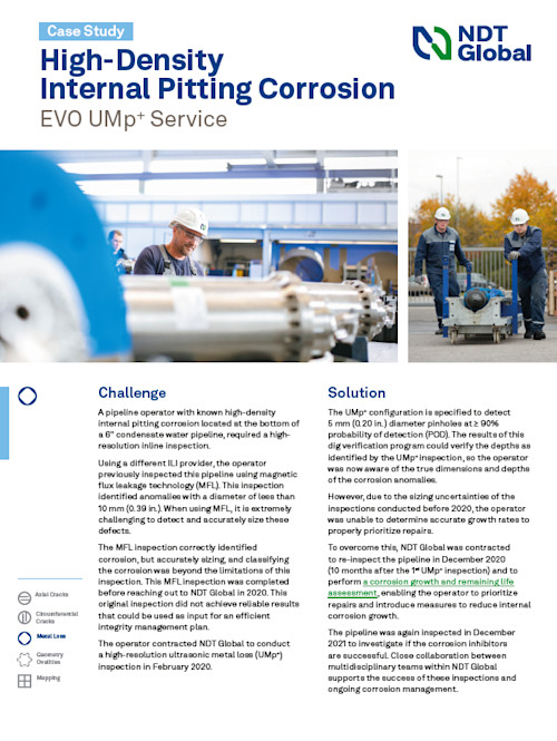 High-Density Internal Pitting Corrosion - EVO UMp+ Service | NDT Global