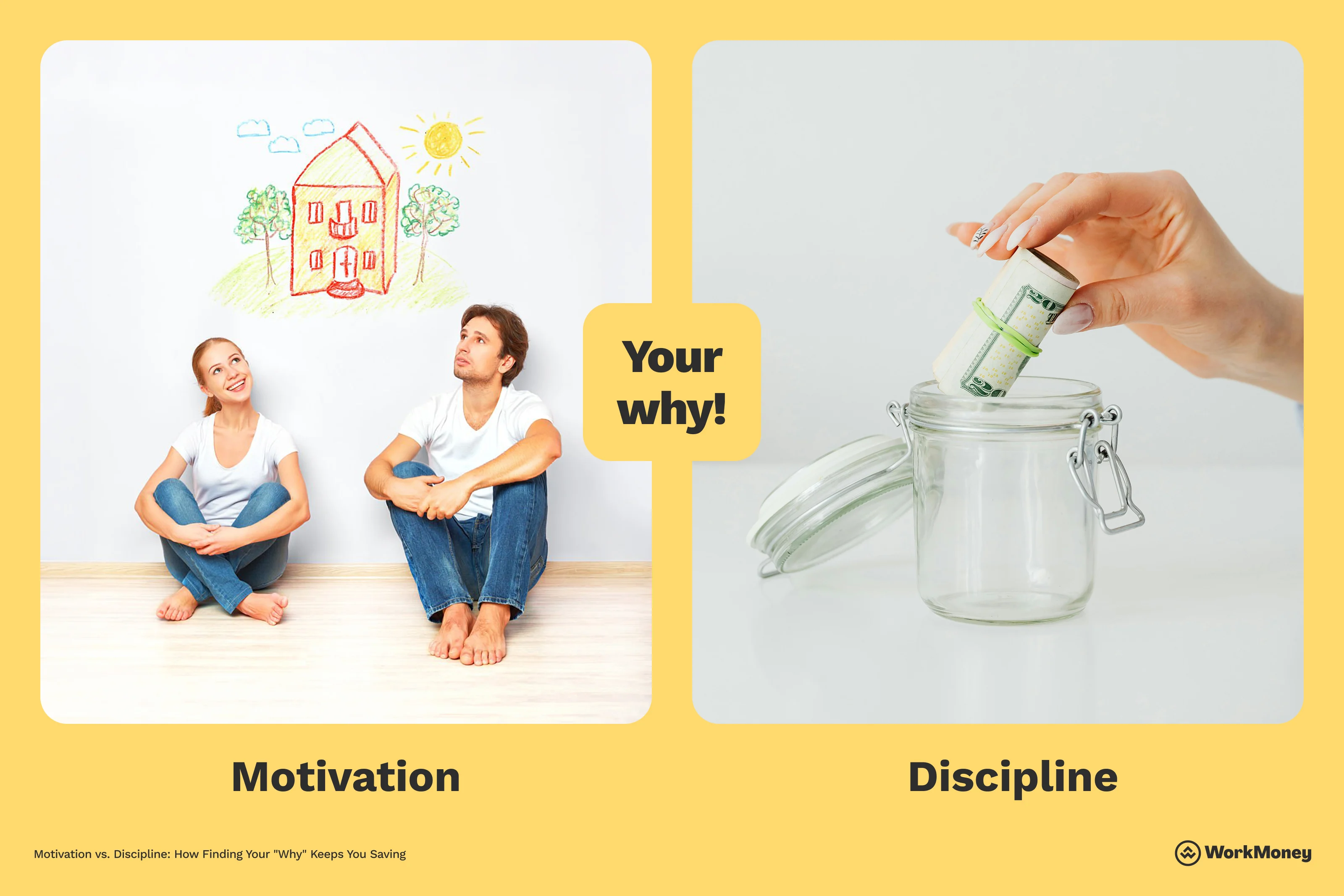 Image showing couple thinking of a house and putting money away as a discipline.