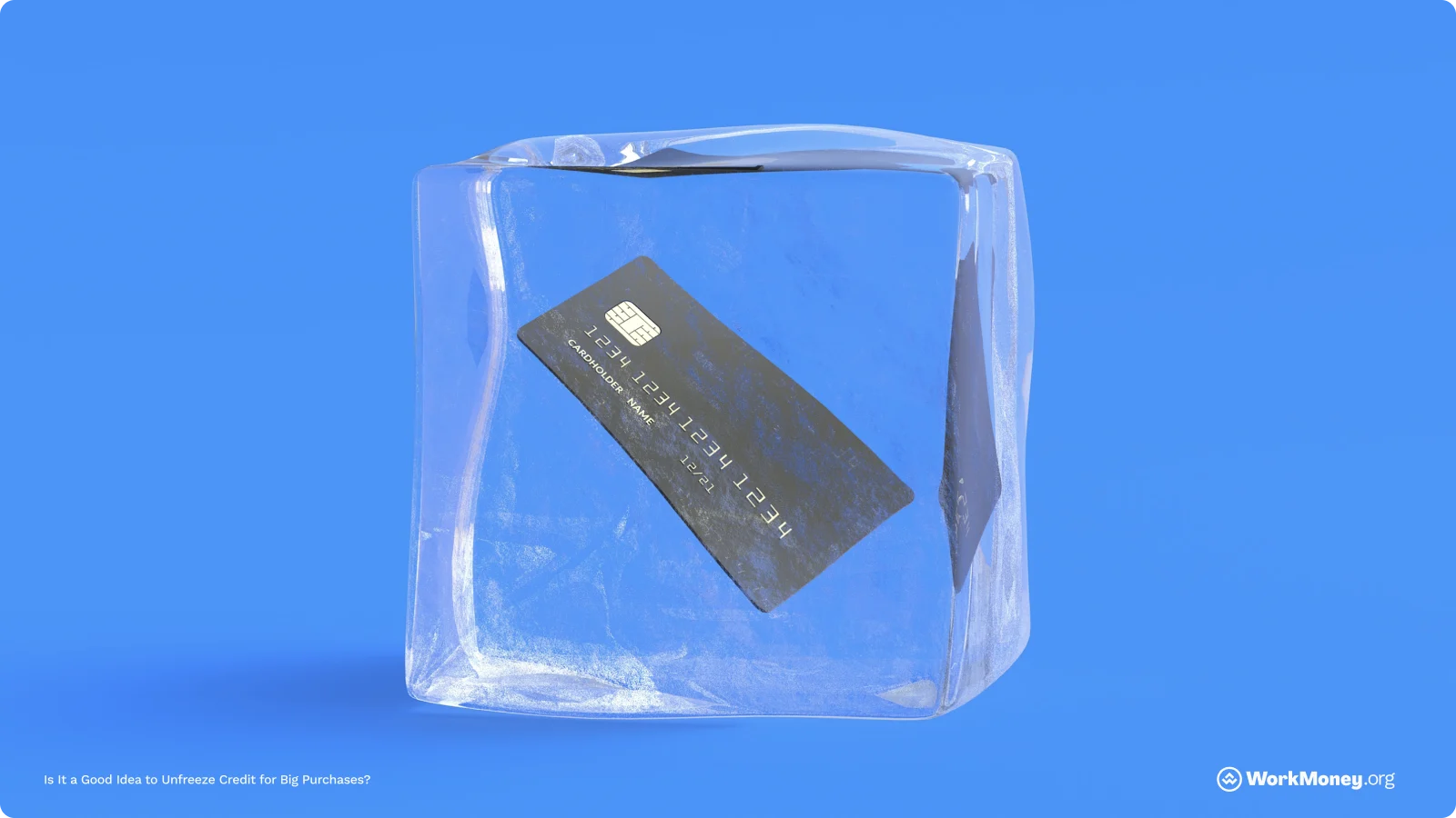 Credit card in a block of ice