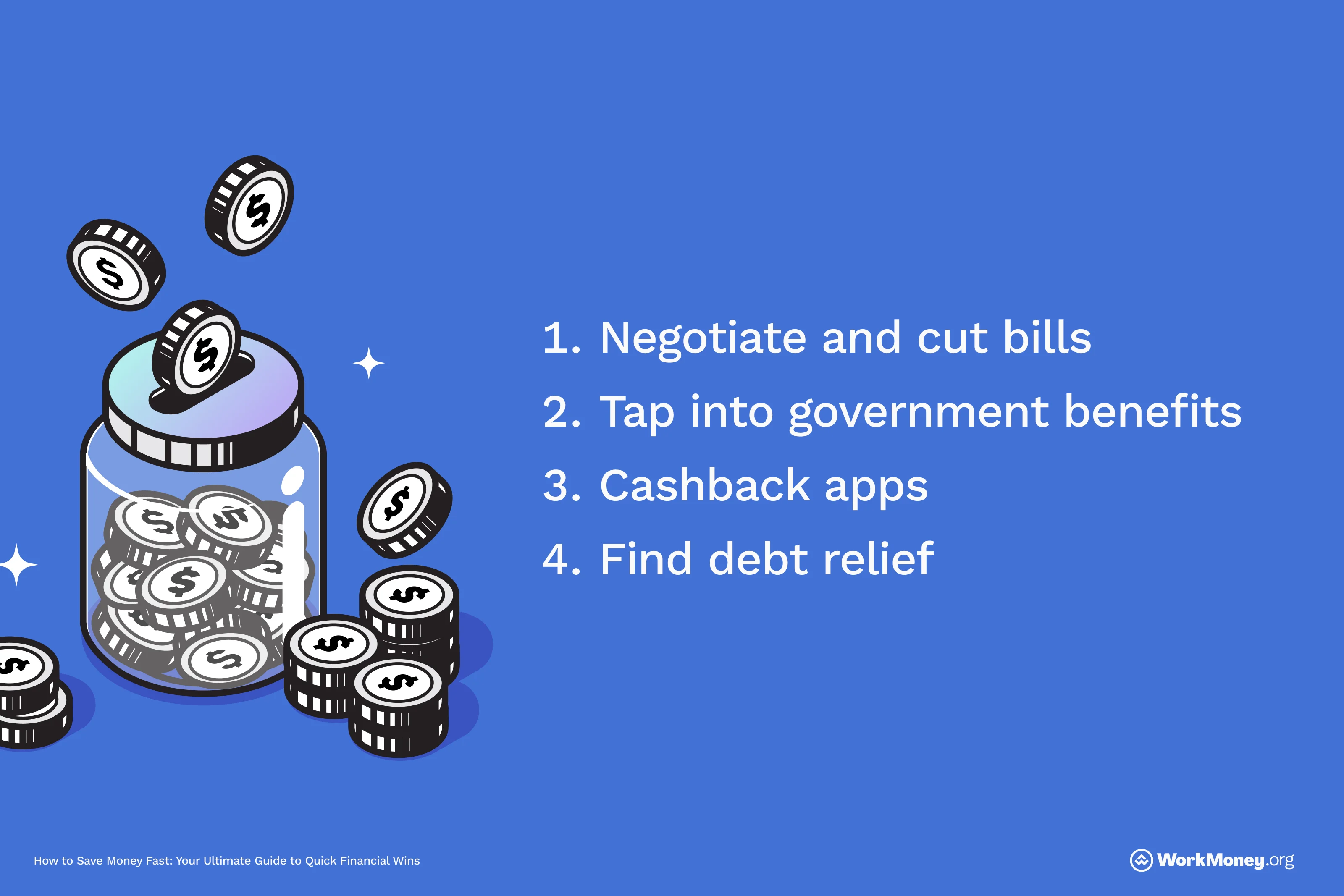 List of ways to save money fast.