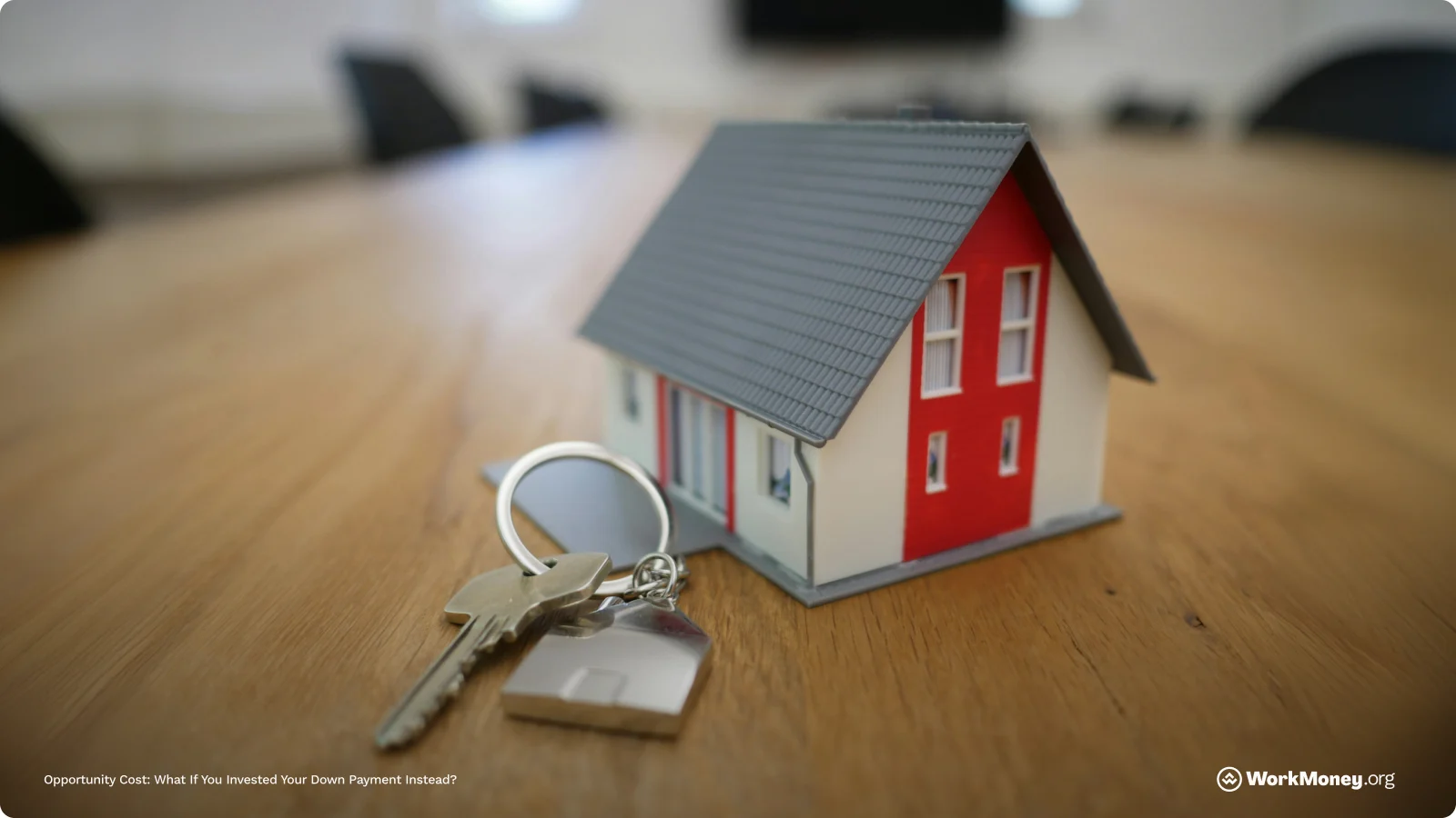 House with keys next to it.