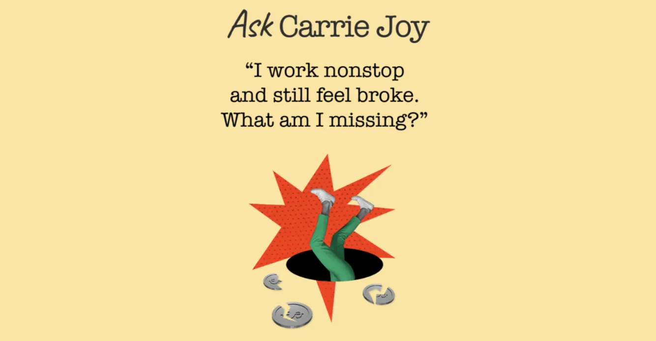 A person falling into a hole for Ask Carrie Joy newsletter edition.