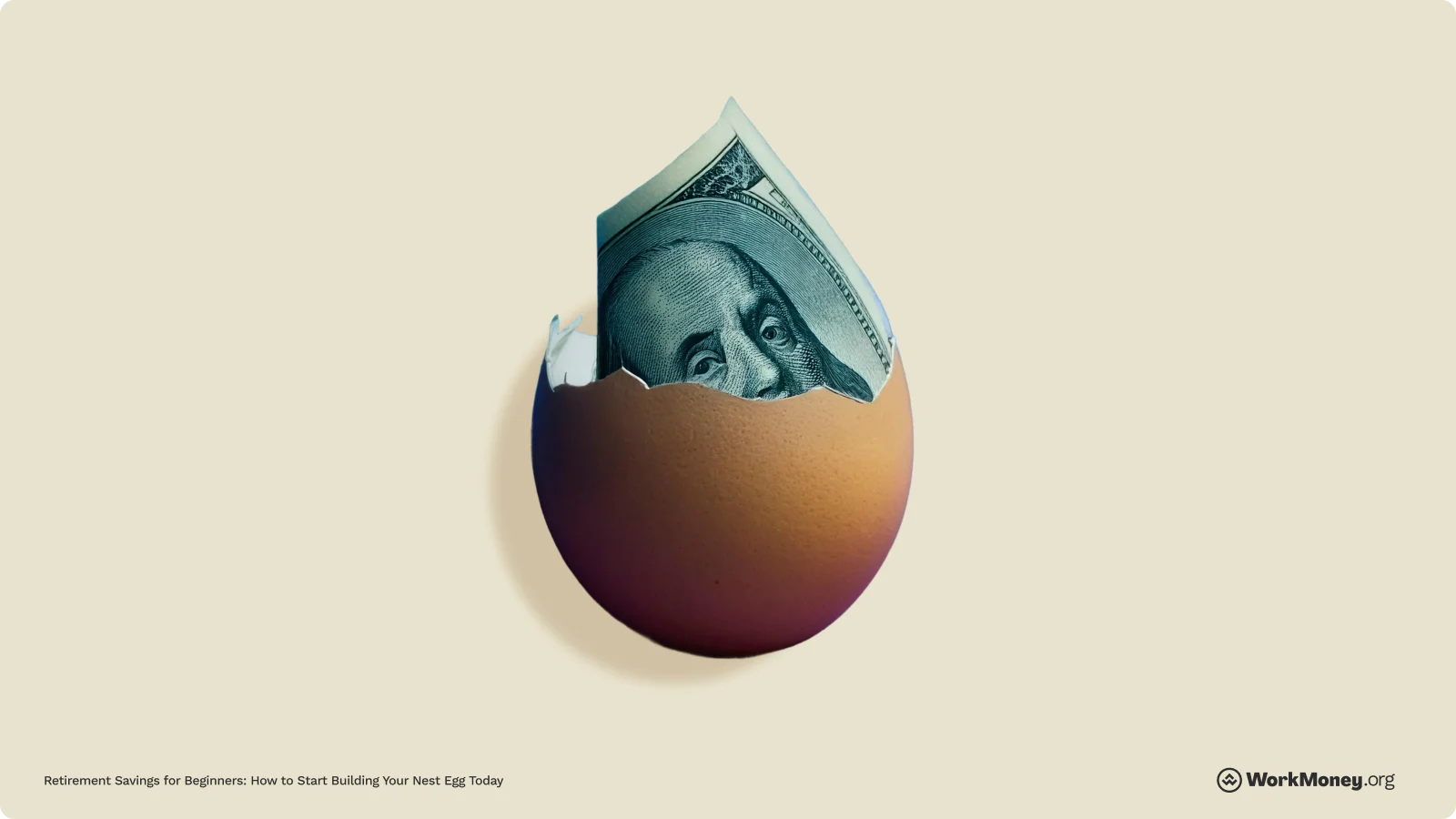 Nest egg with a five dollar bill in it