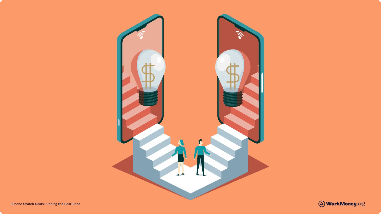 Image of two phones facing off against each other.