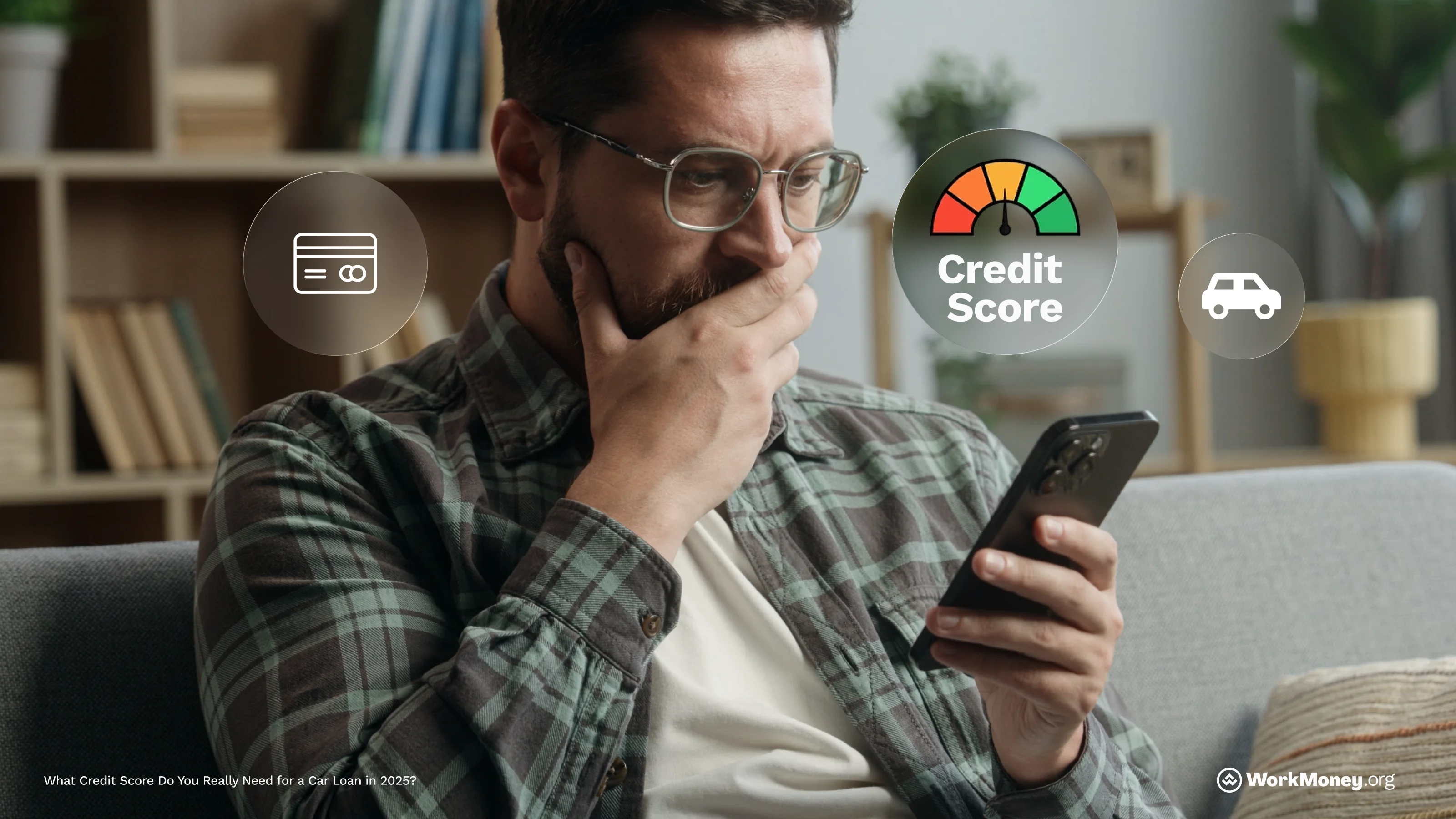 Man considers his credit score for a car loan