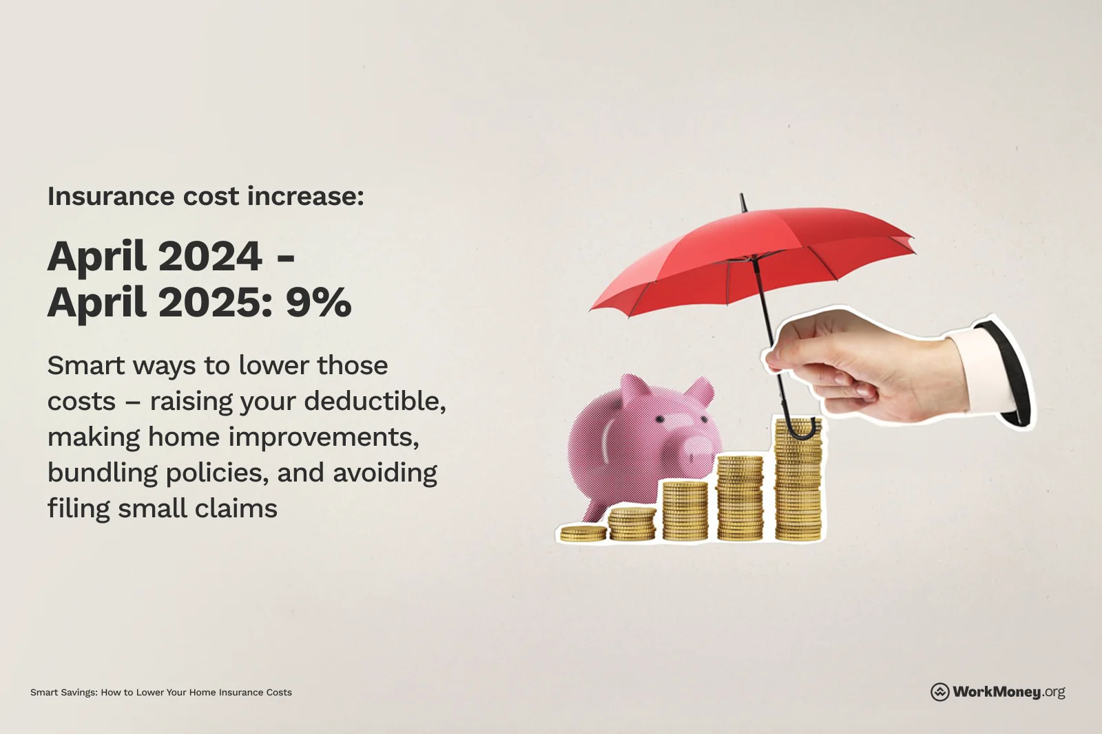 Shows increase in insurance costs from 2024 to 2025 at 9 percent.