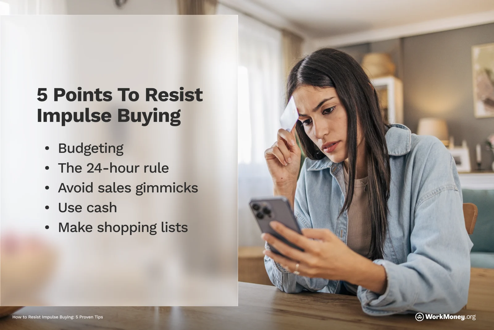 List of ways to resist impulse buying.