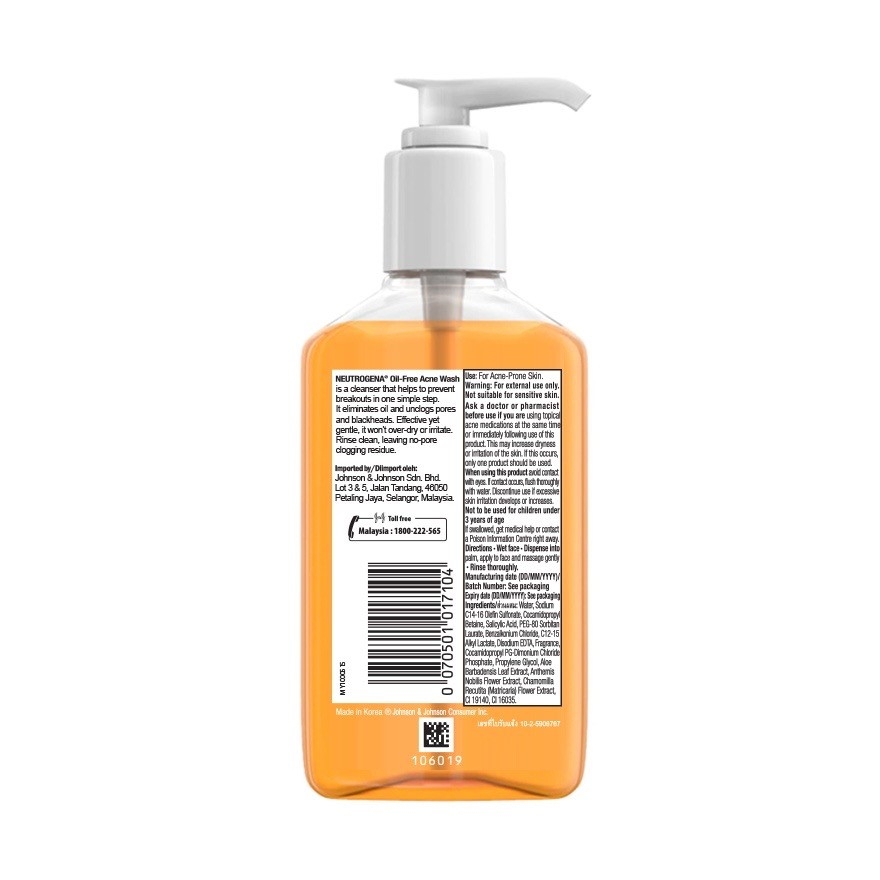 Neutrogena® Oil-Free Acne Wash 175ml image 2