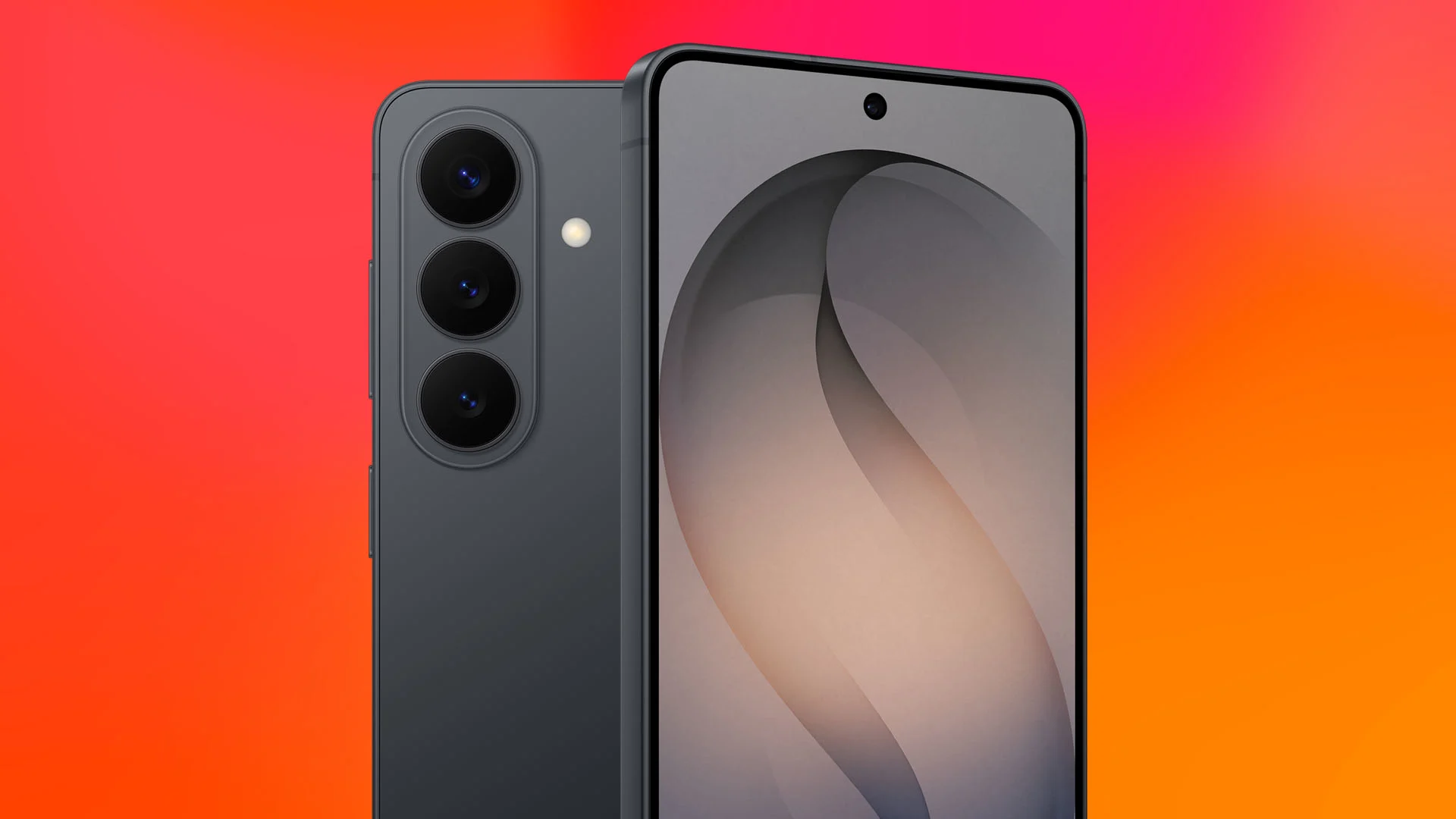 Galaxy S26 mot rödorange bakgrund